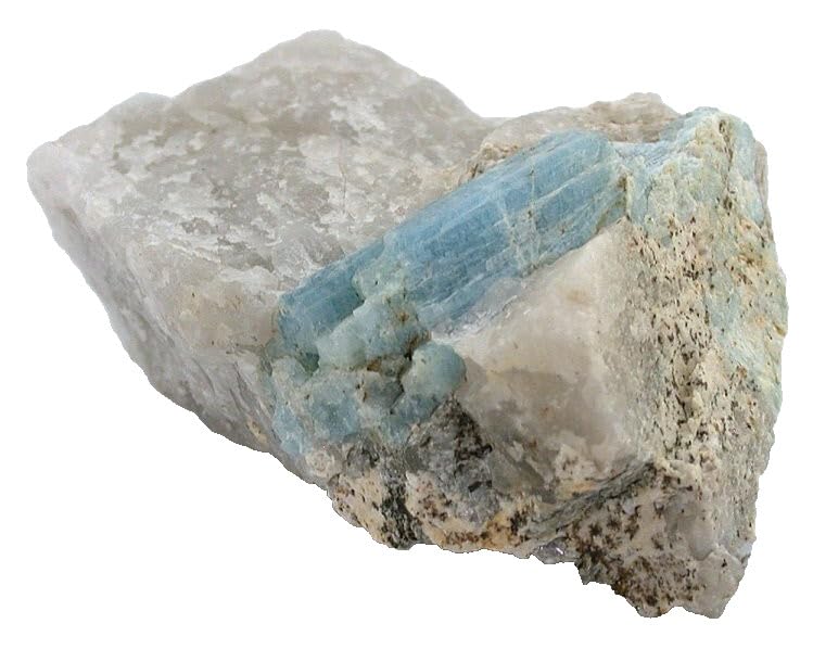 3 1/10 x 1 9/10 Inch Mexican Aquamarine Crystal Host Gemstone Specimen EBS9096