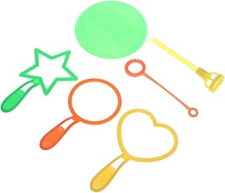 Totority 6 Pcs Bubble Stick Toy Bubble Wands for Kids Bubble Toy Kids Tools Bubble Making Game Bubble Tray Bubble Maker Ring Bubble Making Stick Set Bubble Maker for Children Bubble Game