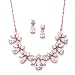Mariell Rose Gold Multi-Shaped Cubic Zirconia Necklace & Earring Wedding Jewelry Set for Women and Brides