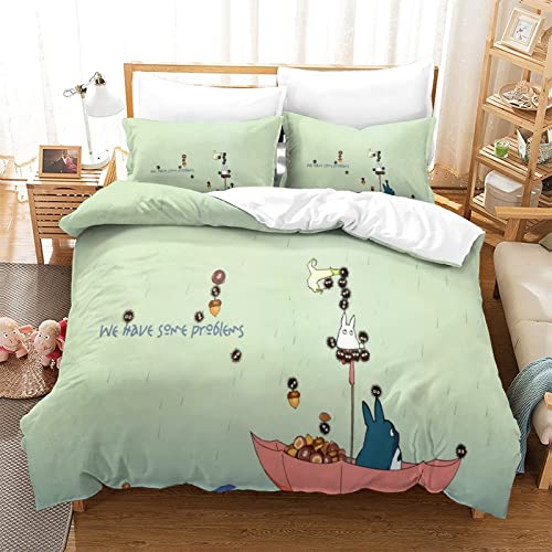 Juego de Funda de edredón de Totoro, Juego de Ropa de Cama de animación de Dibujos Animados, Funda...