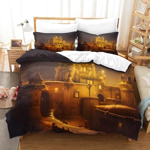 Housse de couette microfibre résistante 220x240 cm imprimé 3D fermeture éclair