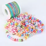 【Mehrfarbig Perlen】Mehrfarbig runde Perlen mit zarten Streifen. Einheitliche Farben, glatte Oberfläche, guter Glanz. Sie sind genug für viele Bastelarbeiten, um Ihren täglichen Bedarf zu decken.