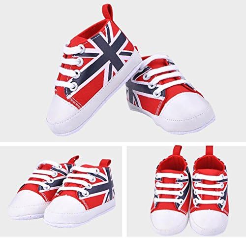 RSHOPS® Rshops® 4.72\" Baby Infant Lightweight Canvas Sneaker Anti-skid Plush Warm Soft Shoes Walking Trainer UK Flag The Union Jack Design #1