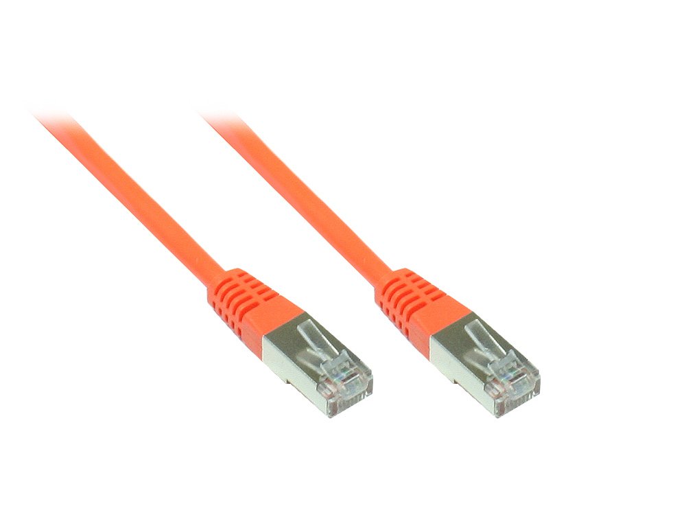 Good Connections 8060-002 Cable de par trenzado, Cat. 6, Ethernet, LAN, con manguito protector naranja naranja 20 m