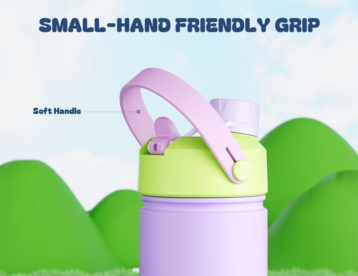 12 oz Stainless Steel Water Bottle for Girls: 2-in-1 Straw Spout Lid, Leakproof, BPA-Free, Cold 24H, Car Cupholder Friendly, Cute Insulated Cup for School, Play, Birthday Gift for Kids (Lilac Fairy) - Image 4