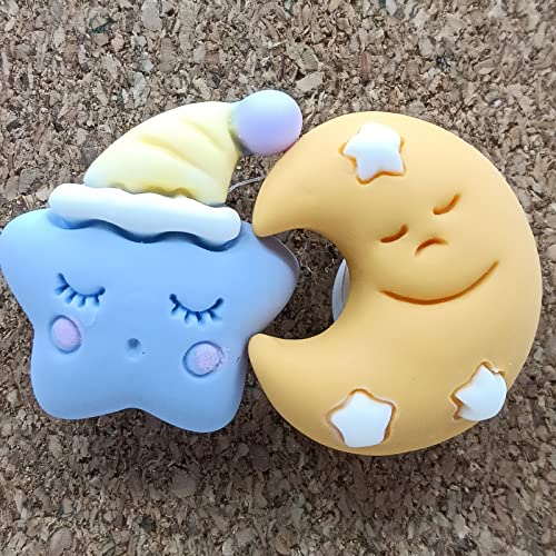 Afagarly Push Pins, 20 Pcs Thumb Tacks For Cork Board Creative Drawing Pin Cute Sleep Moon Star Resin Decorative Tracks Diy Sharp Pins For Bulletin Board Wall Map Calendar Photo Memo Office Supplies #TOP4