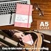 Yoment Journal for Women 324 Pages Pink Leather Journals for Writing A5 Hardcover Journaling Notebooks 100 GSM Thick College Ruled Notebooks for Work School, Pink