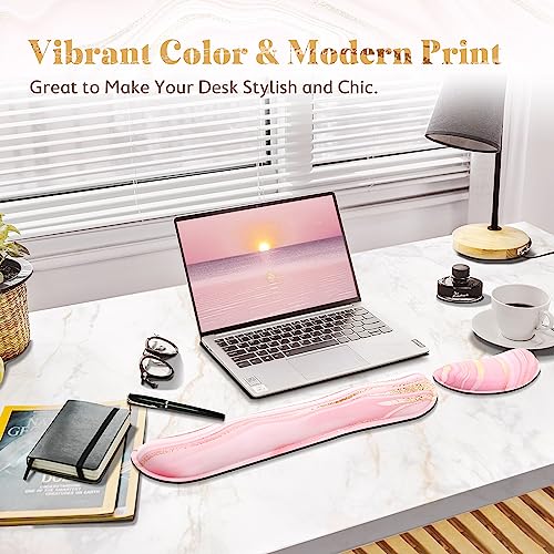 Image of Gimars Upgrade Enlarge Gel Memory Foam Set Keyboard Wrist Rest Pad, Comfortable Ergonomic Design for Easy Typing Pain Relief, Firm Mouse Wrist Cushion Support for Office, Computer, Laptop, Mac