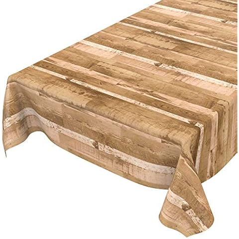 ANRO Mantel de hule fácil de lavar con diseño de madera Cover