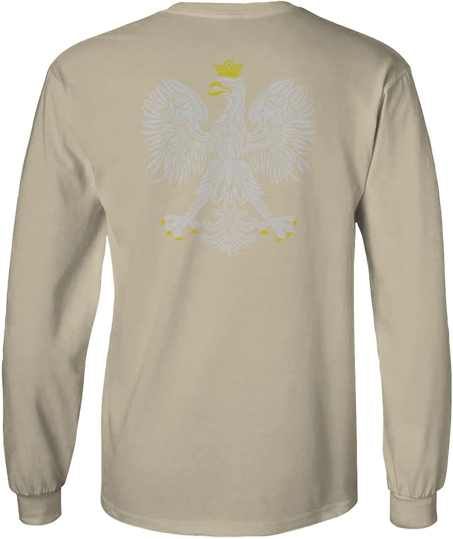 0083. Poland Pride Vintage Style Retro Polish Eagle Flag Polska Soccer Long Sleeve Men's