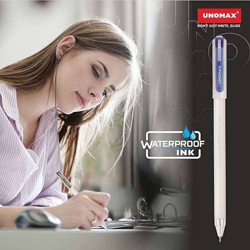 Image of UNOMAX Geltron Pearl 20 (10 Blue & 10 Black) | Professional Ergonomic Design for Daily Use, Exam-Friendly | Fast-Flowing Ink, Writing Precision, Budget-Friendly,