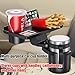 Snaweo RV Table, This Hill Cup Holder Tray for Car, Detachable Car Food Table Tray with Solid Base & Phone Slot,Cars Cup Holder Expander with 360°Rotation Trays