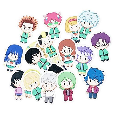 YJacuing Anime The Disastrous Life of Saiki K. Cute Chibi Reusable Vinyl Stickers (20 PCS) Cover