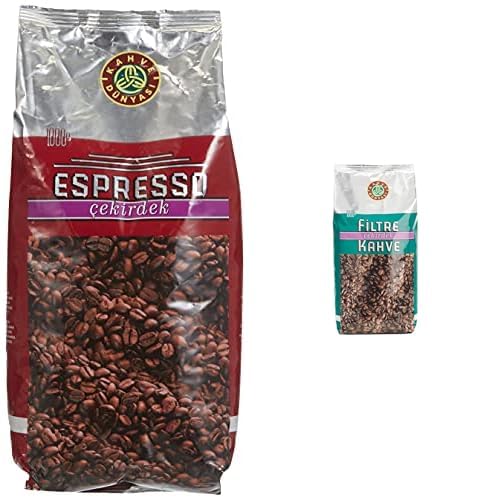 KAHVE DUNYASI Seti | Dünyası Espresso Kavrulmuş Çekirdeği 1Kg x1 + Dünyası Filtre Kavrulmuş Çekirdek 1 Kg x1