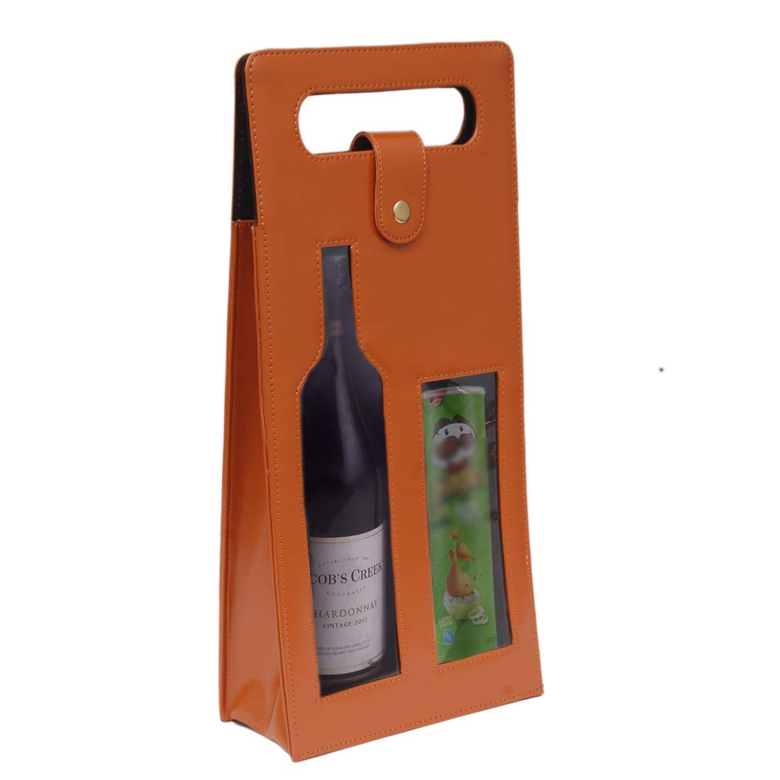 Dazzer PU Leather Double Wine Bottle Holder (Brown) 1