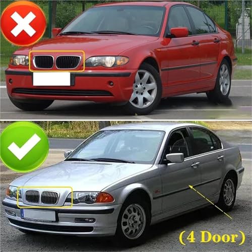 Grilles de calandre BMW E46 4D finition noir brillant style course épuré