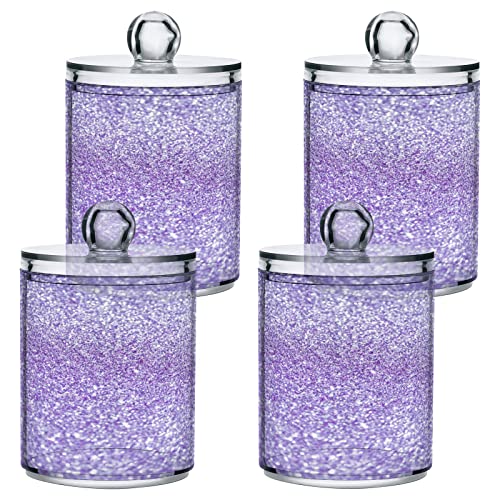 Dispensador de bastoncillos Qtip hermético con tapa morada brillante 3