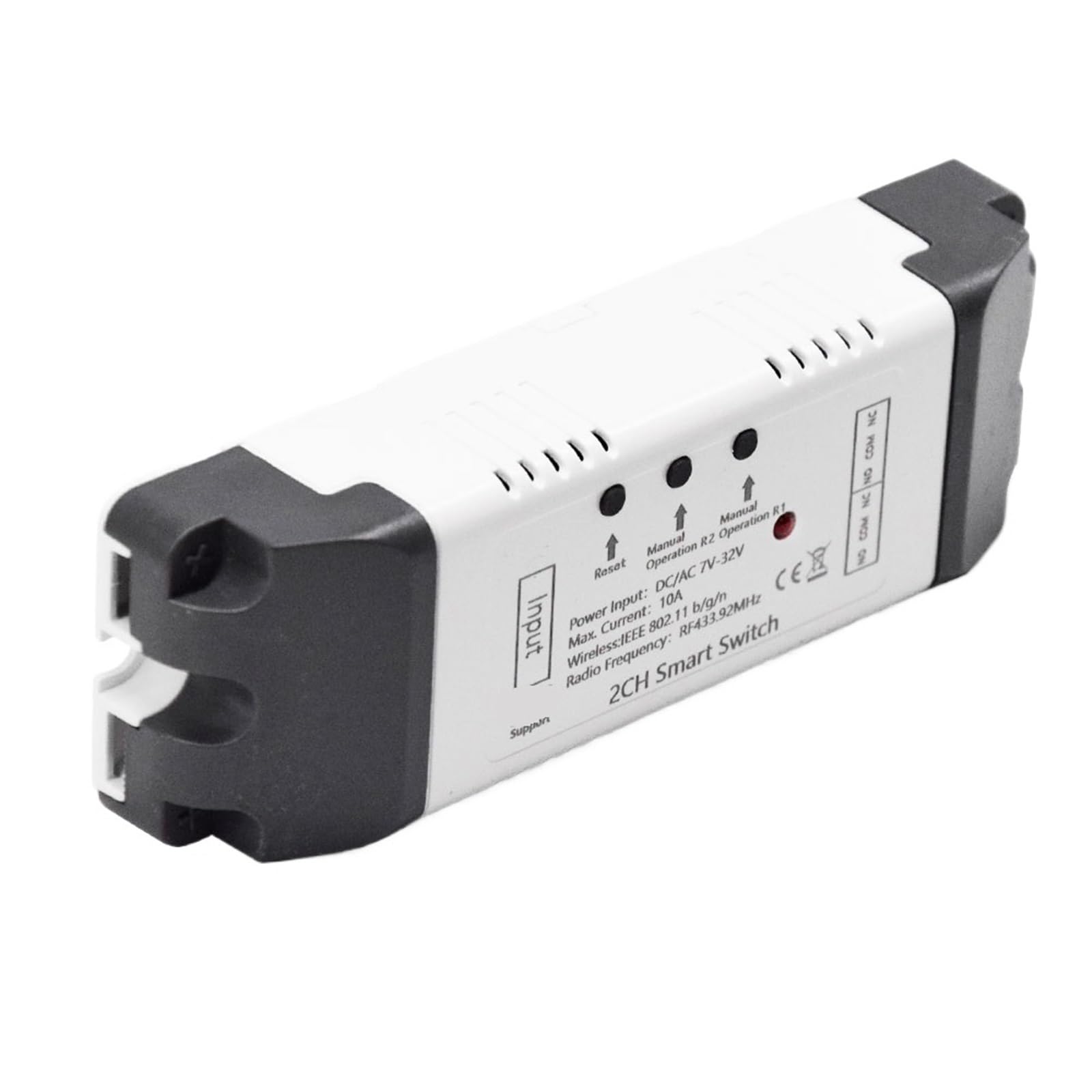 Receptor De Canal 1/2/4 Con WiFi, CA, CC 7-32 V, 85-250 V, 12 V, 24 V Y 220 V, Relé De 10 A Y 16 A For Módulo De Interruptor Inteligente De 1/2/4 Canales, Control Inalámbrico.(2CH 85-250V Shell)