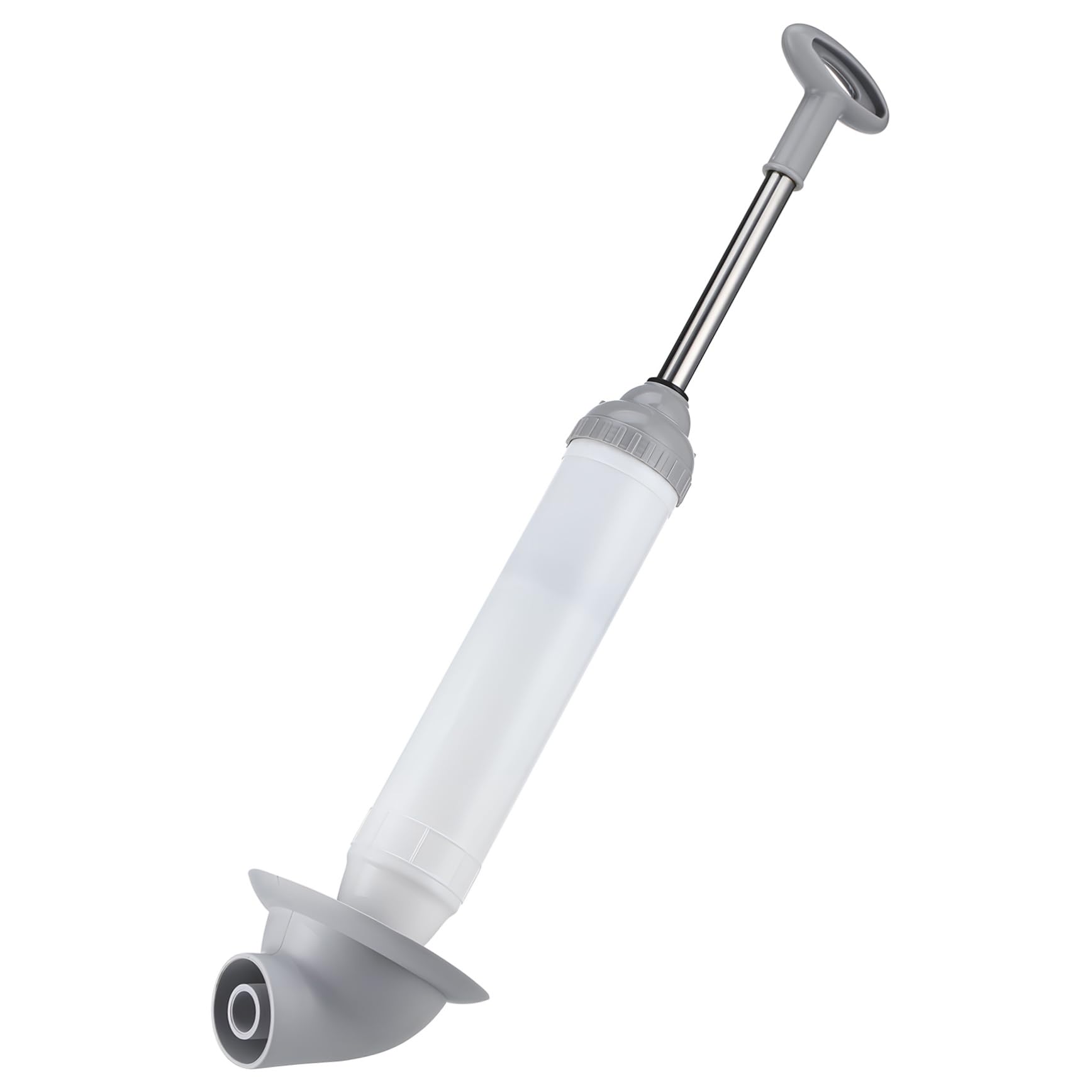 Mipcase Stura WC a Pompa ad Alta Pressione in Acciaio Inox e Pp | Bianco, per Scarico e Sifone, Uso in Bagno e Cucina, Strumento Versatile e Facile da Usare