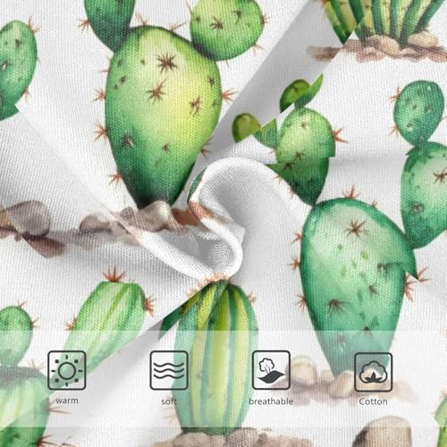 Joisal Girls Underwear Toddler 2t Cotton Panties for Girl Artistic Kids Undies Briefs Watercolor Green Cactus White3