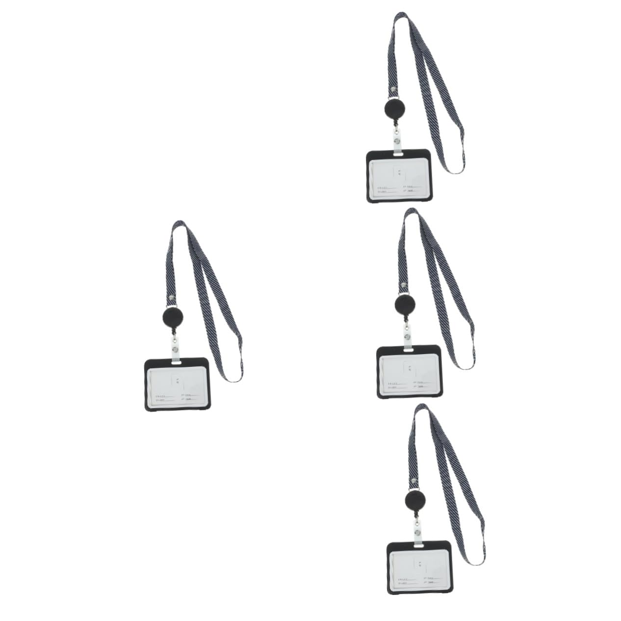 Lot De 4 Porte-badges Rétractables Pochettes Horizontales Avec Cordon Anti-rayures Pour Cartes Bancaires Et De Crédit 2 Pièces X 4
