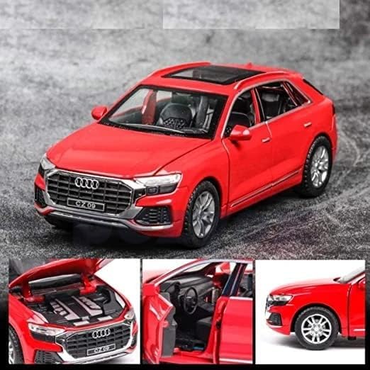 Image of Audi Q8 1 /24 Alloy Metal Pull Back Diecast Car Scale Model Metal Pullback Toy Car with Openable Doors & Light Music Toy (White)