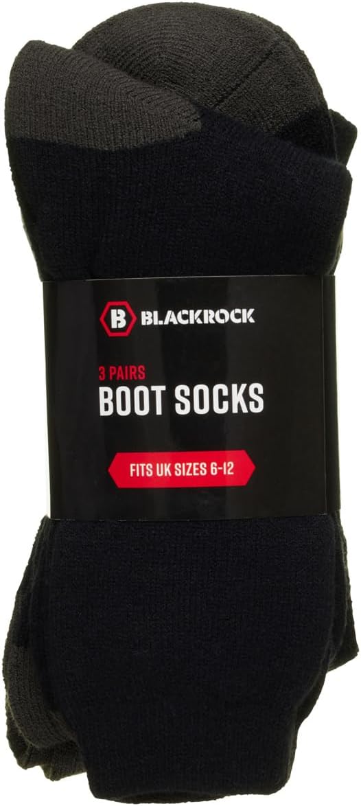 Blackrock BRBS3P Men's Black Boot Socks (Pack of 3)