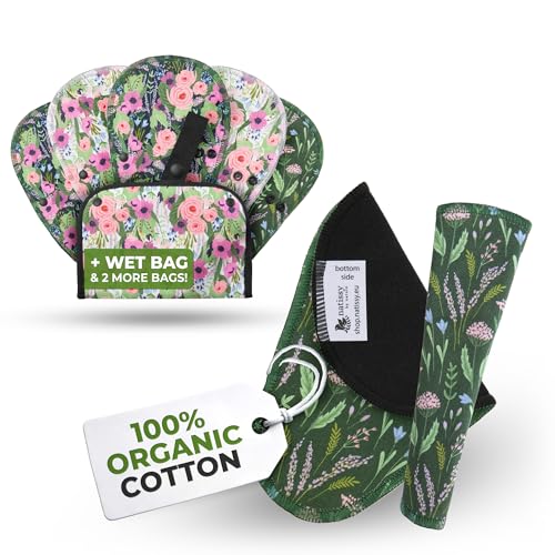 Image of Organic Cotton Reusable Panty Liners for Women & Teens (Thong 7-Pack) - 100% Breathable & High-Temp Washable Cloth Panty Liners for Vaginal Discharge only - Gentle on Skin, Stay Fresh & Dry Daily