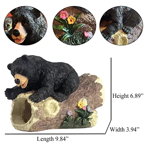 Outdoor Statue For Downspout Extension, Curious Bear Shape Downspout Diverter Garden Decorative, Whimsical Full Color Downspout Gutter Extender For Yard, Lawn, Patio, Fittting Downspout Up To 3”X2.5” #TOP2