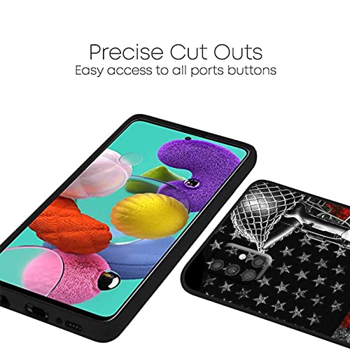 Monoch American Flag Case For Samsung Galaxy A51 4G,Usa American Flag Veteran Patriotic Soldier Gifts Cool Case For Samsung Men Boys,Slim Soft Silicone Protective Case For Samsung Galaxy A51 #TOP2