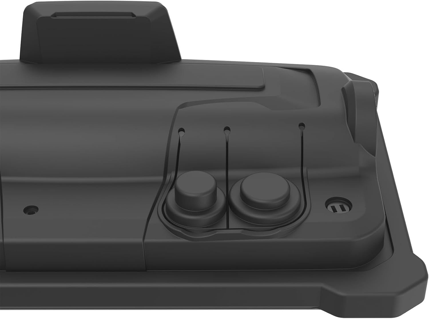 Silicone Cover for Lowrance Elite FS 9 Fish Finder, Black | Removable screen cap, raised corner bumpers, textured grip, button and port access, carabiner included