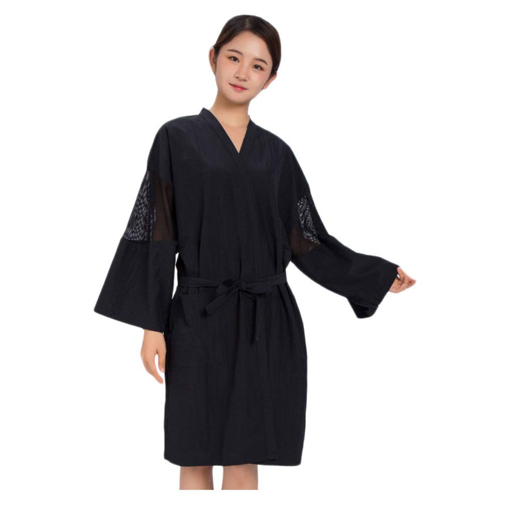 Barber Shop Apron SPA Salon Gown Robe Smock Cape Kimono Robe Hair Dyeing Clothes for SPA Massage Hair Salon (104x60cm)