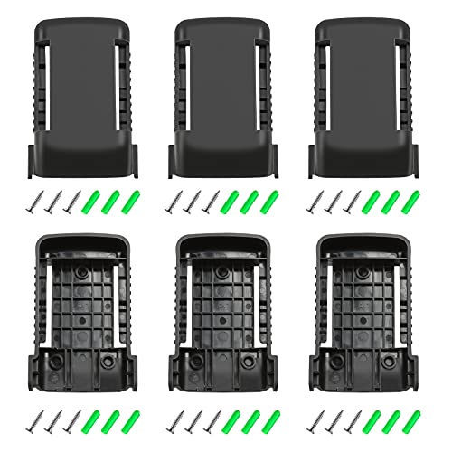 Amityke Ryobi Battery Holder 6 Pack, Battery Mount for Ryobi 40V Li-Ion Battery Power Tool Battery Storage Rack Battery Holder Case Black