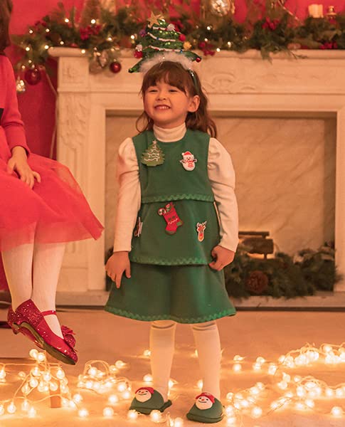 Ozkiz Christmas Dress for Girls Toddler Sleeveless Green Tree Dresses Party Holiday2