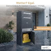 SortiQ Paketbox|XXL Paketfach|2 Briefkästen|Starkregentest|fertig montiert – Ansicht 4