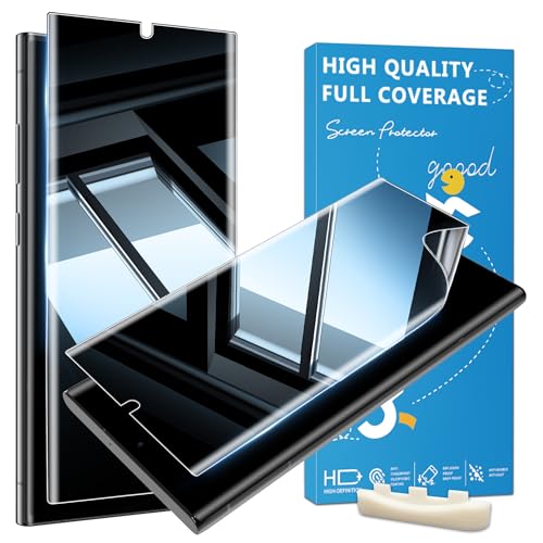 2 Pack for Samsung Galaxy S23 Ultra Privacy Screen Protector S23 Ultra Screen Protector with Alignment Tool Self-Healing Flexible EPU Film Fingerprint Unlock Anti-Spy [Also Fits S22 Ultra]