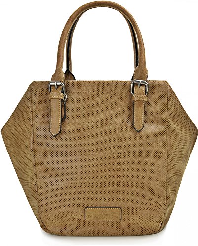 MIYA BLOOM, Damen Handtaschen, Schultertaschen, Trapez-Bags, Henkeltaschen, Umhängetaschen, 42 x 23 x 21 cm (B x H x T), Farbe:Cognac