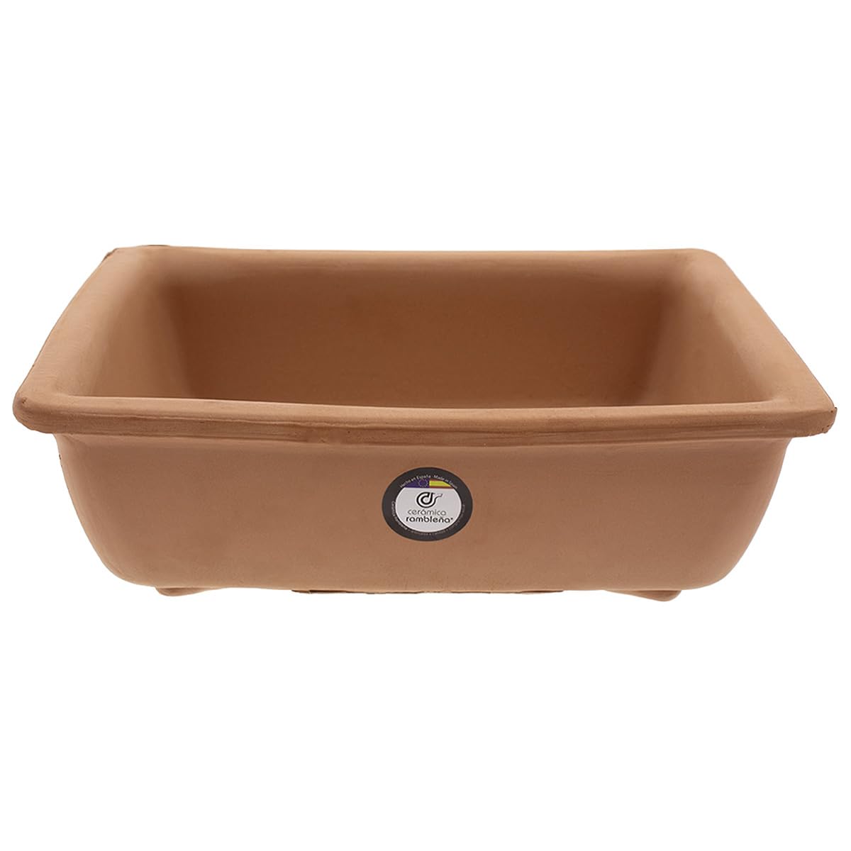 CERÁMICA RAMBLEÑA | Macetas bonsais | Maceteros para bonsais | Bonsai macetas | Maceta Bonsai Barro Rojo - Modelo J46 | 27x19x9 cm