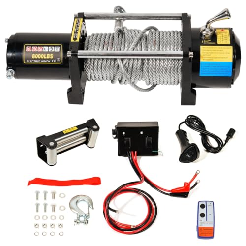 Winch eléctrico 12V OCPTY 8000LBS con cable de acero y control remoto