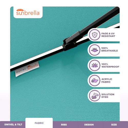 Image of Midtown Umbrellas LED Swilt - 8 Ft Solar LED Patio Umbrella, Aruba Canopy
