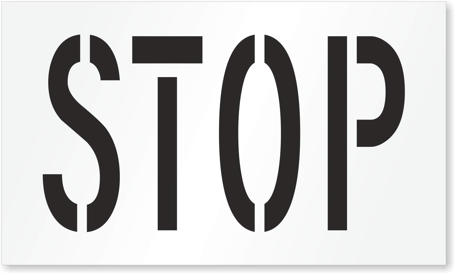 SmartSign 32 x 54 inches STOP Reusable Stencil with 24" Letter Height, 63 Mil Plastic, Easy to Wash, for Parking Lots, USA Made
