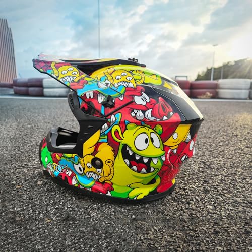 Image of VCOROS Youth Kids Dirt Bike Helmets,Kids Motocross Helmets DOT Approved