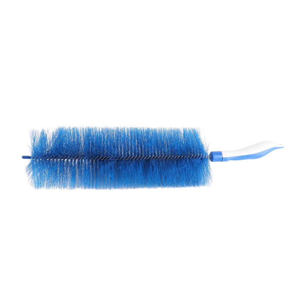 Muiltvoe Fan Dust Brush Cleaner Long Handle Flexible Fan Dusting Brush, Soft Bristles, Blue, Space Saving, Multipurpose Dust Brush for with Bendable Design
