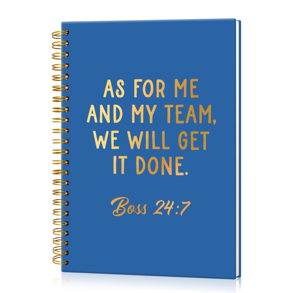 Msticey As For Me And My Team We Will Get It Done 160 pagine bianche blu navy con copertina rigida a spirale, regalo di apprezzamento per donne, manager, supervisore, leader, collega, collega, regalo