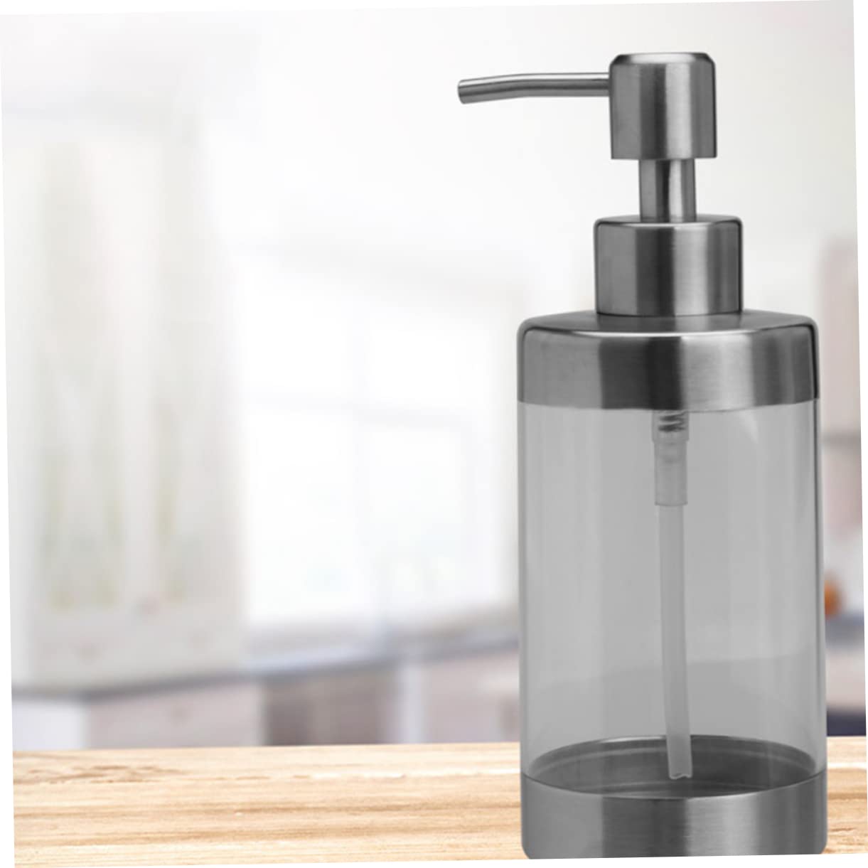 Cabilock 2piezas Dispensador De Bomba para Champú y Loción Envase Inoxidable Transparente Botellas Vacías Recargable y Reutilizable