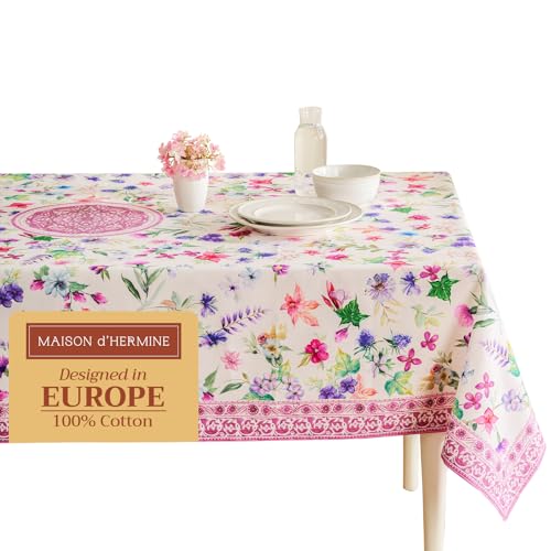 Nappe rectangle Maison d'Hermine réutilisable 100% coton 60"x108"