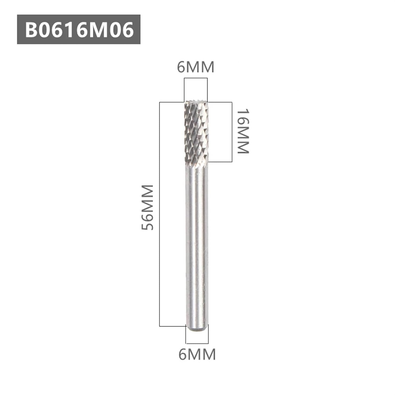 1Pcs B Type Head Tungsten Carbide Rotary File Tool Point Burr Die Grinder Abrasive Tools Drill Milling Carving Bit(B0616M06)