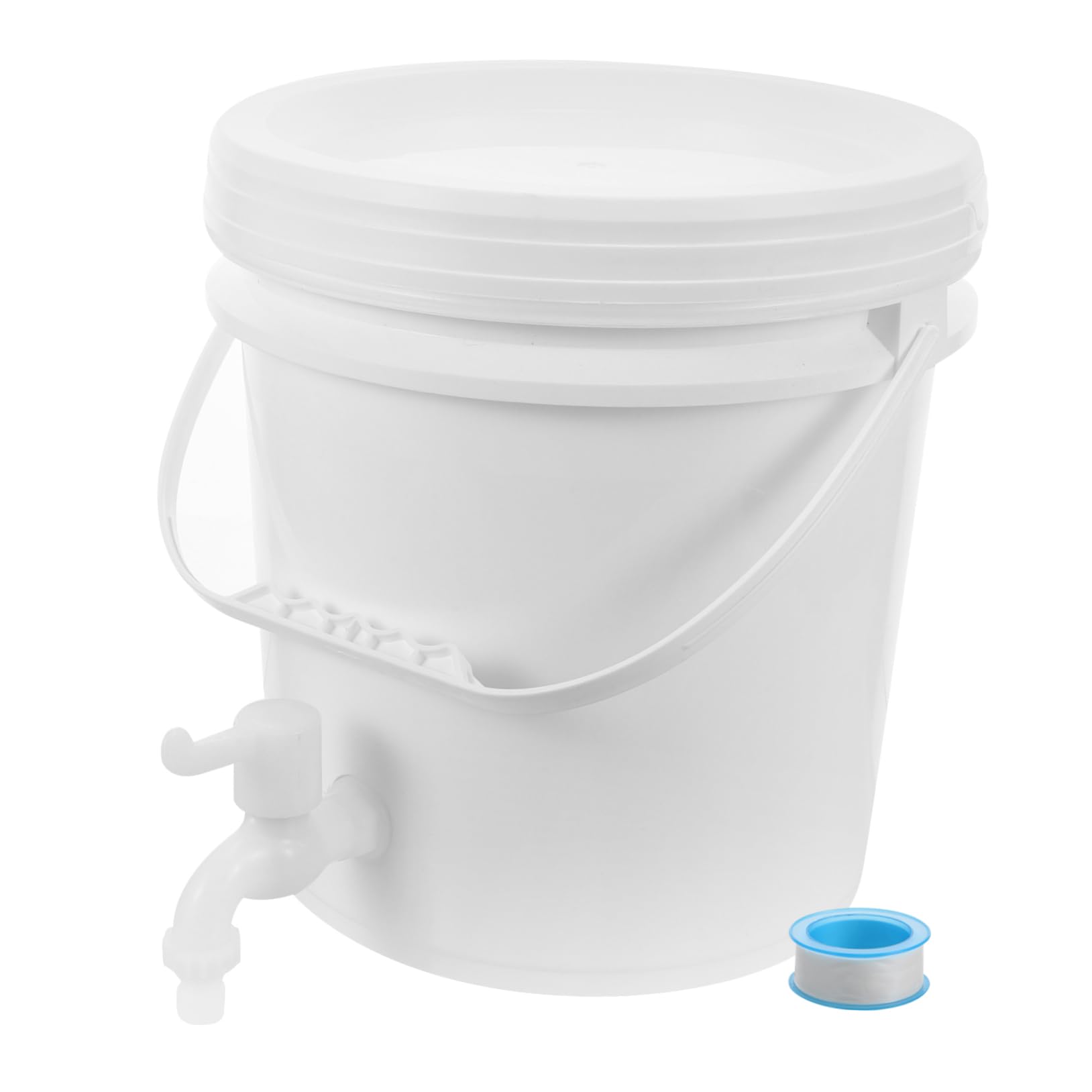 Alipis Secchio con Rubinetto da 10l in Plastica Bianco per Campeggio | Nastro Sigillante, Sostituzione Semplice, Design Sobrio, Finitura Raffinata Stile Casuale