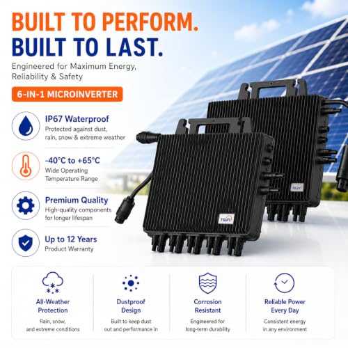 Image of TSUN GEN3 TSOL-MS3000 Solar Microinverter 6-in-1 Trunk Cable | 3000W Output | Supports 600W Panels | IP67 Waterproof | Wi-Fi & Bluetooth | Grid-Tied Solar Inverter