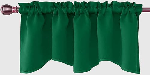 MDS - Paquete de 1 cenefa para ventanas, con aislamiento térmico, para oscurecer la habitación, cenefas de cortina de cocina con bolsillo para